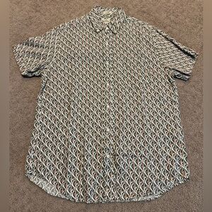 J. Crew 100% Linen Floral Shirt Sleeve Button Down Mens Medium Classic Fit